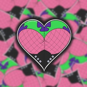 Patrick Star (in Fishnets and Heels) Heart Butt Adhesive Vinyl Sticker