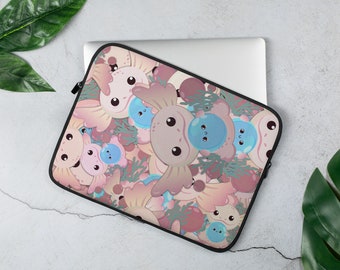 Niedliche Laptop Hülle mit Kawaii Axolotl Muster, Hülle für MacBook Pro 13, MacBook Air und Laptops 13 14 15 Zoll, Ipad Pro Hülle