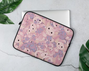 Niedliche Laptop Hülle mit Kawaii Axolotl Muster, Hülle für MacBook Pro 13, MacBook Air und Laptops 13 14 15 Zoll, Ipad Pro Hülle