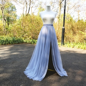 Side fork skirt/ Wedding Dress Skirt/Slit skirt/custom tulle skirt/maxi tulle skirt/Wedding Dress Skirt/evening dresses for weddings