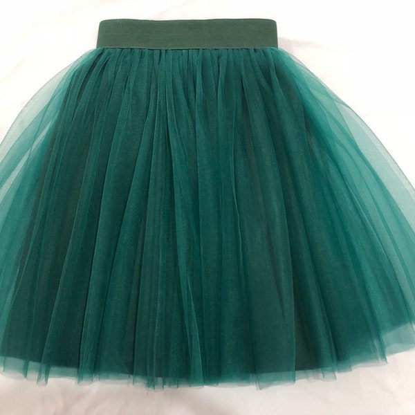 Jupe en tulle pour enfants, jupe en tulle ballet, cadeau d’anniversaire pour fille, jupe en tulle vert, jupe en tulle faite à la main, robe de demoiselle d’honneur