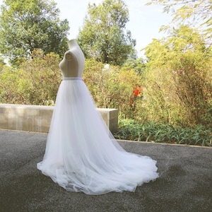chapel train/Soft Tulle Skirt/Wedding Dress Skirt/long tulle skirt/tulle wedding dress/white skirt
