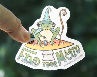 Trouvez votre sticker grenouille magicien magique