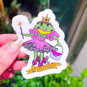 I&#39;m Just a Girl Frog Princess Sticker
