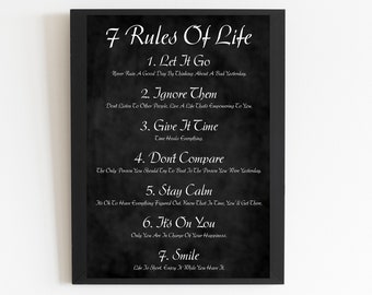 7 Rules of Life Poster - Etsy