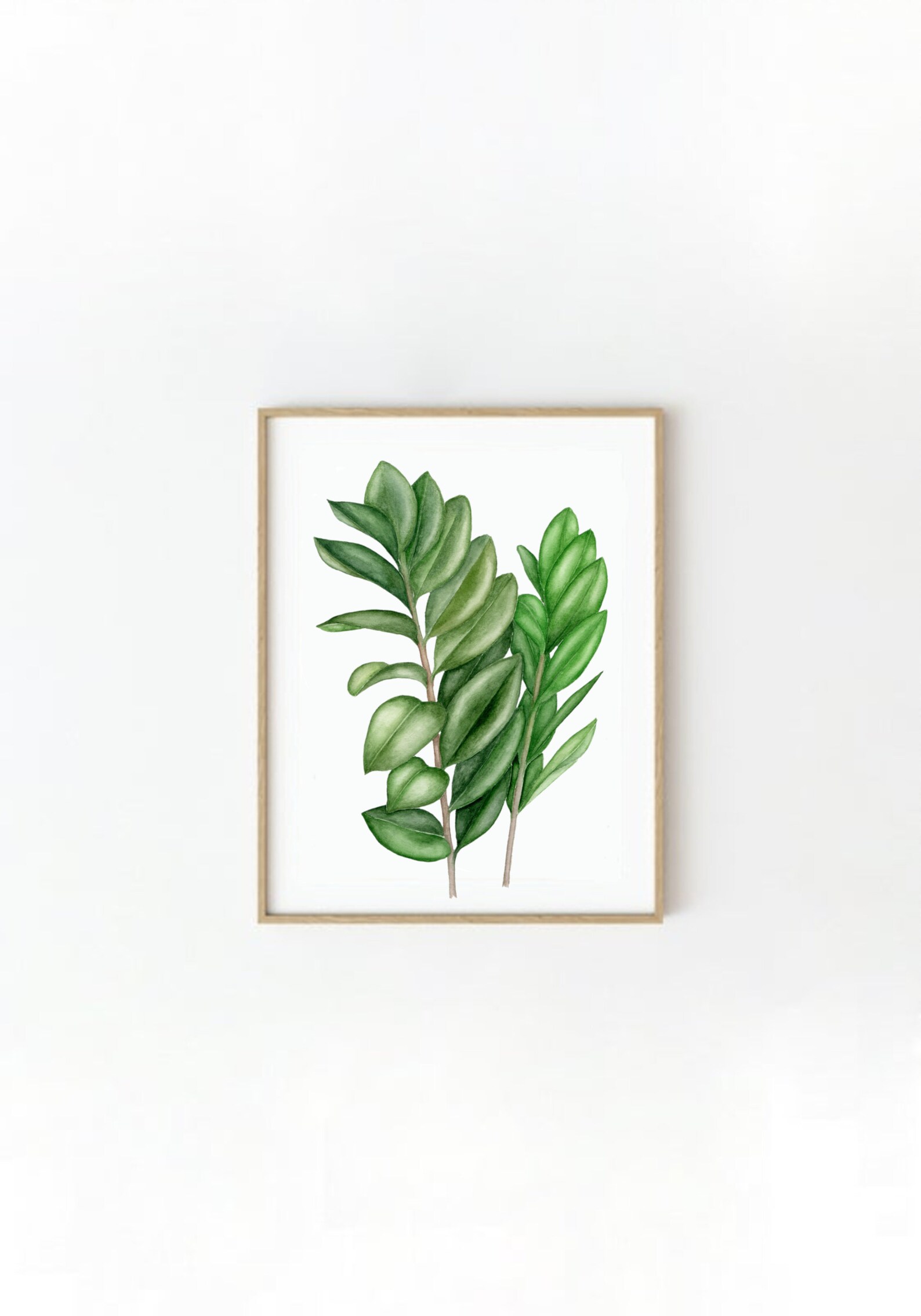Printable Leaves Collection Green Wall Decor Watercolor Etsy