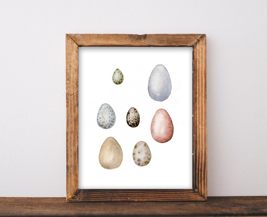 Printable Watercolor Painting Eggs Easter Holidays Etsy