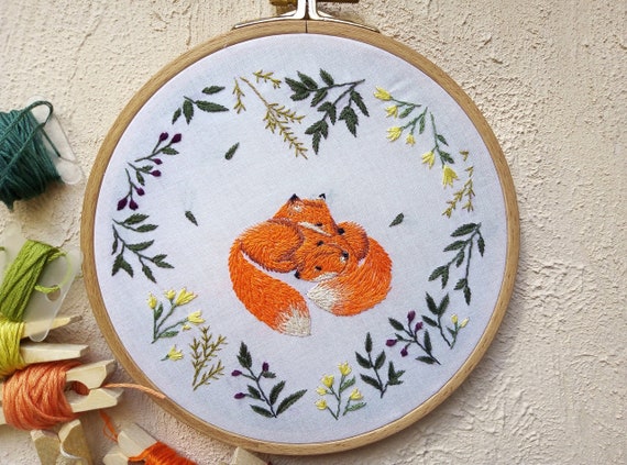 Download Fox Embroidery Pattern Embroidery Valentine Designs Etsy