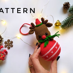 Crochet Christmas ornaments pattern. New Year pattern. Crochet amigurumi pattern. Xmas decor pattern. Tree ball as a Christmas decorations