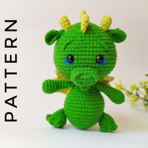 Crochet dragon pattern. Plush pattern. Amigurumi pattern. Dragon toy pattern. Amigurumi pattern dragon