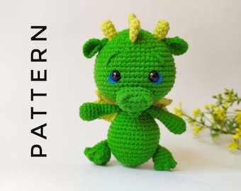 Crochet dragon pattern. Plush pattern. Amigurumi pattern. Dragon toy pattern. Amigurumi pattern dragon