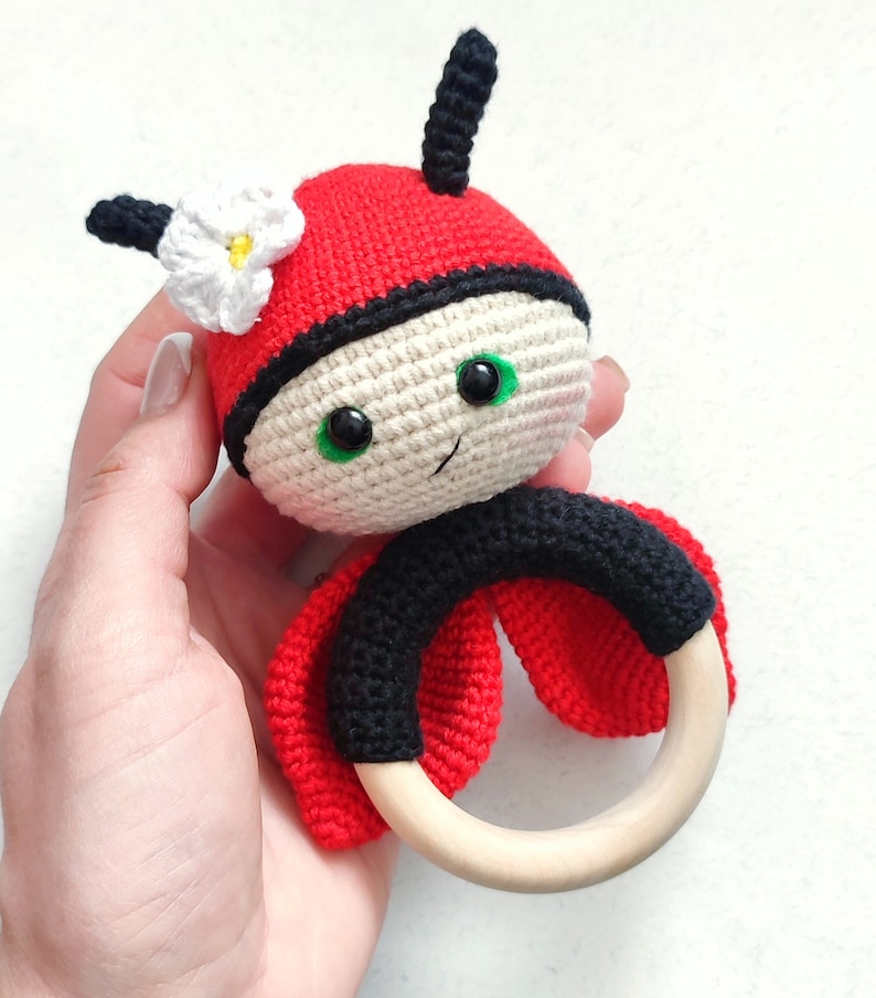 Ladybug Crochet Pattern. Baby Rattle. Crochet Spring Insect. Etsy