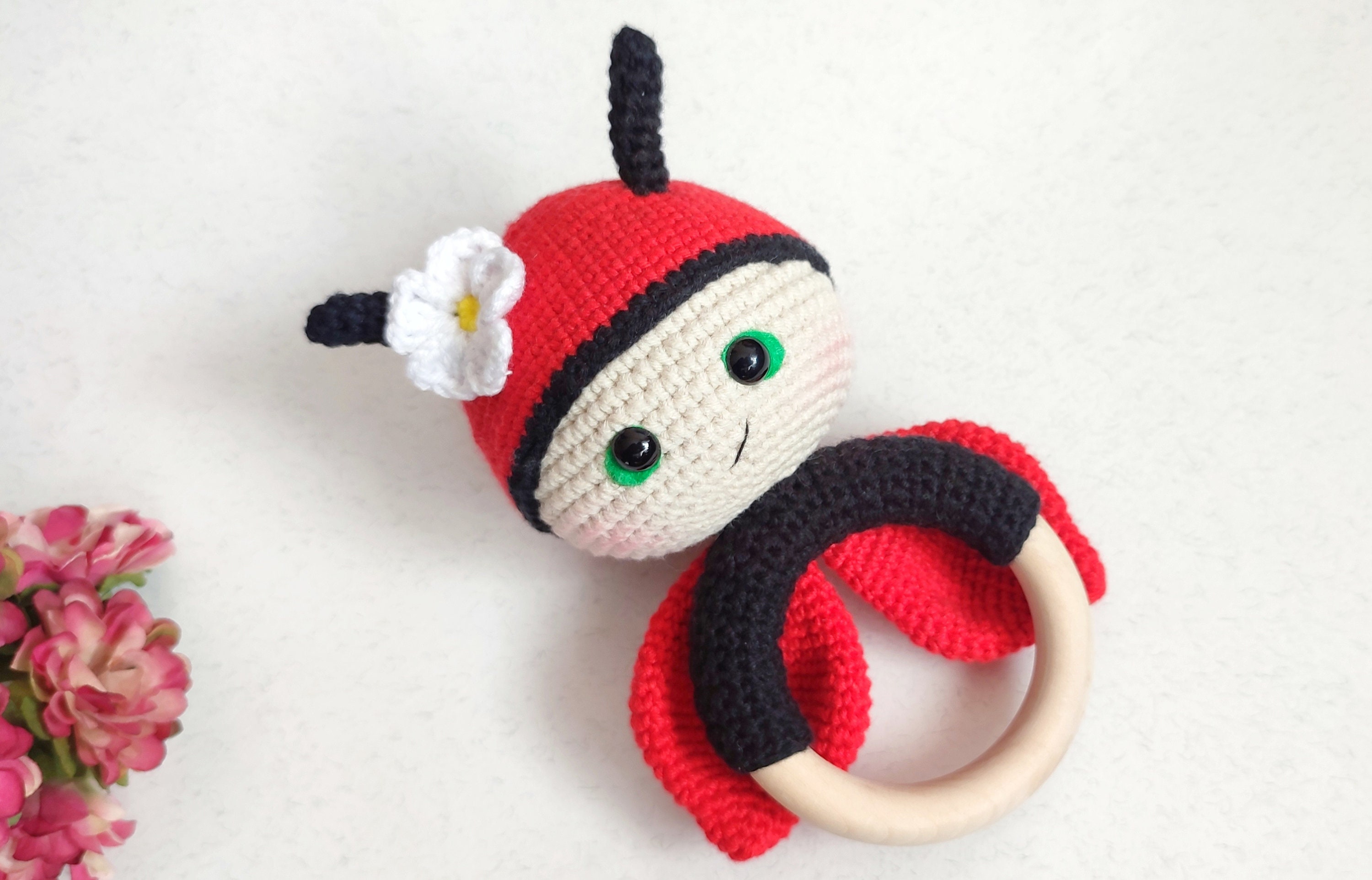 Ladybug Crochet Pattern. Baby Rattle. Crochet Spring Insect. - Etsy