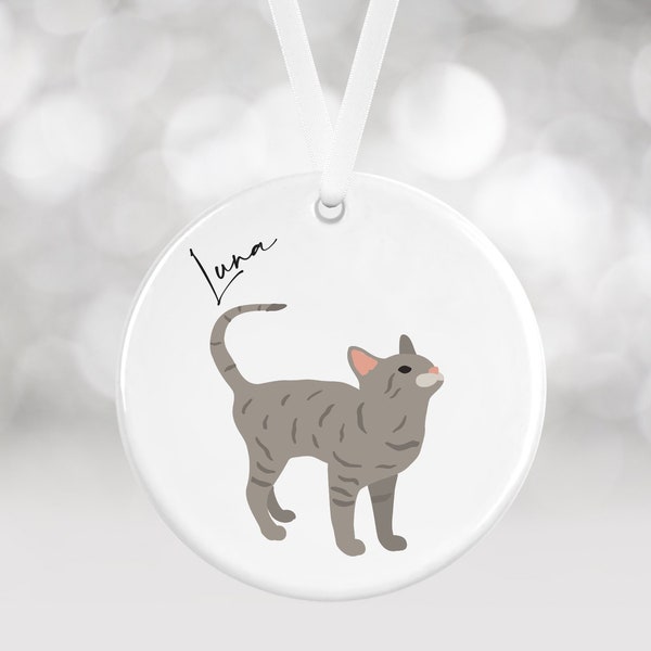 Personalised Cat Bauble | Ceramic Round | Pet Gift | Ornament | Cat Gift | Christmas Bauble | Christmas Gift | Secret Santa | Cat Lover