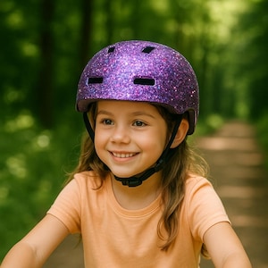 Custom Glitter Kids Helmet: Upcycled BMX, Skate, Scooter