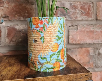 Quirky cockatiel print plant pot - colourful planter for indoors or outdoors use