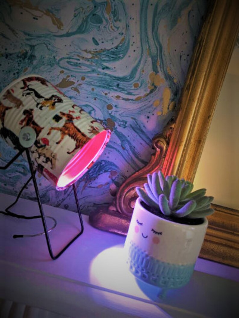 Quirky zebra print maximalist lamp bedside light Etsy