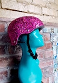Kids helmet , Custom Glitter BMX Helmet – Upcycled Sparkly Helmet for Skateboarding, Biking & Scootering