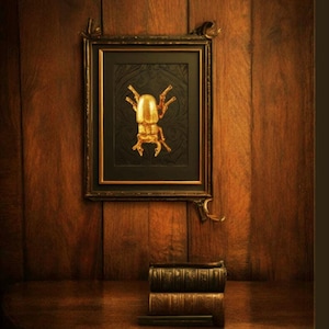 Gold Stag Beetle Wall Art: Eclectic Home Decor
