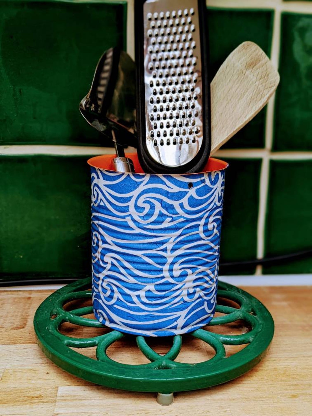 Kitchen Utensil Holder Upcycled Kitchen Utensils Pot Choose Etsy