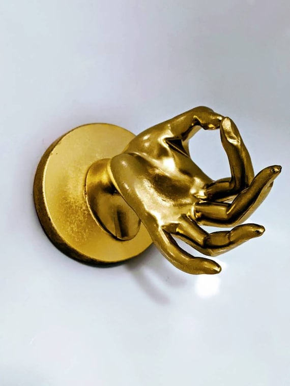 Gold Wall Hook, Upcycled Mannequin Hand Hanger , Headphone Stand