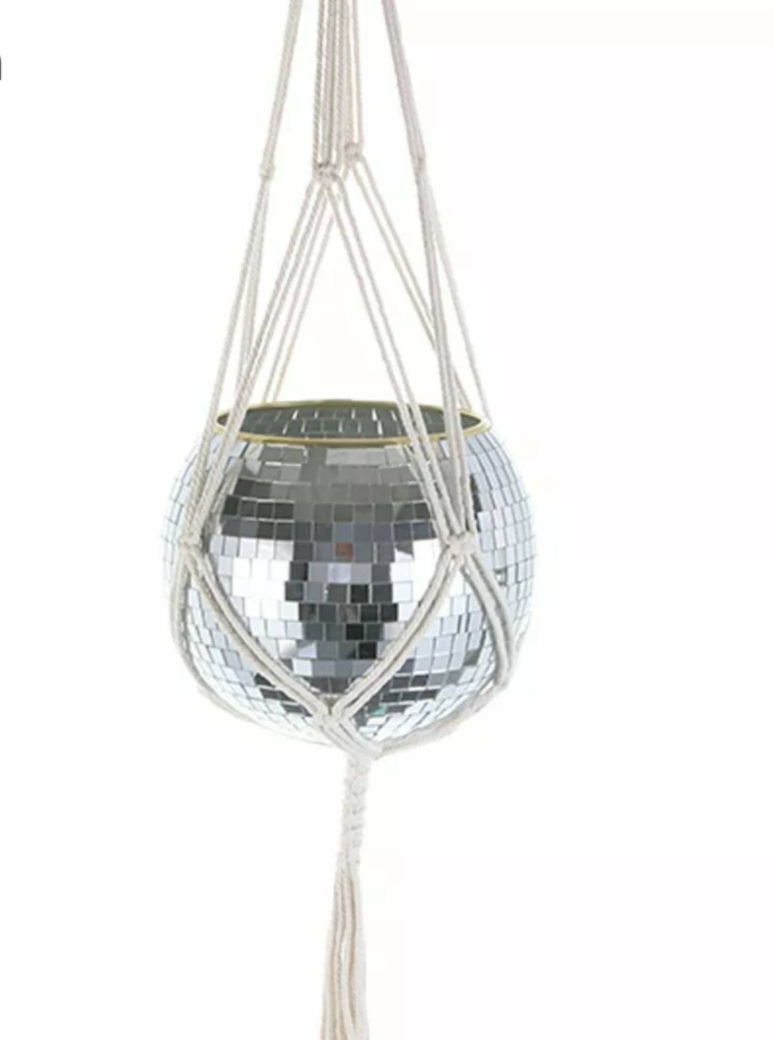 Mirror Ball Planter Disco Ball Planter Hanging Planter Etsy