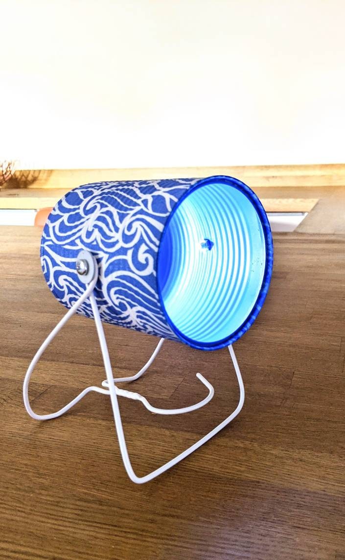 Blue Desk Lamp , Handmade Unique Home Decor Gift, Designer Lamp , Bedside  Light , Eco-friendly Lamp , Bedside Light 