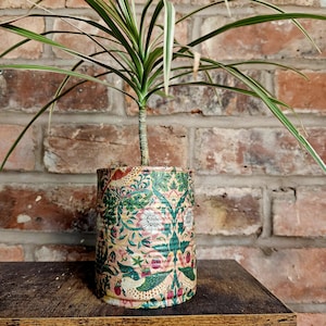 Strawberry Thief Upcycled Plant Pot: William Morris Design