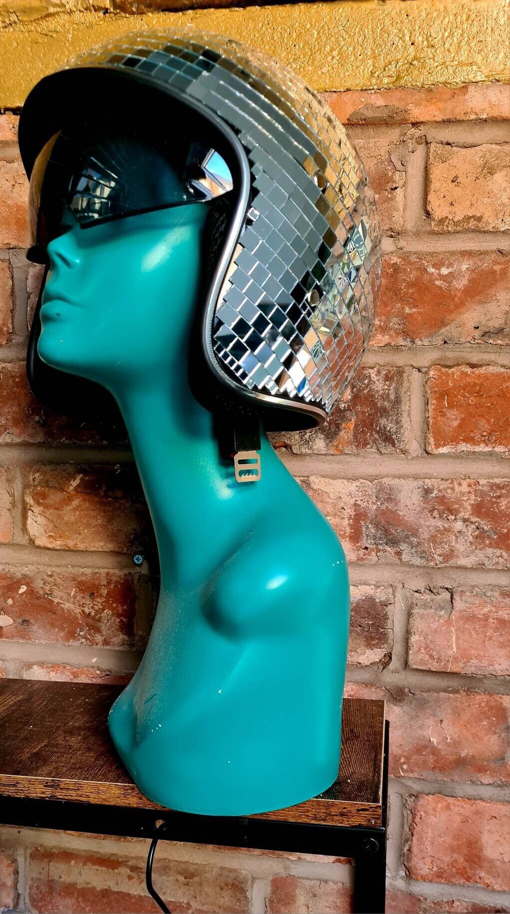 Disco Mirror Ball Helmet Party Helmet With Retractable Visor Etsy
