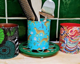 Pretty Printed Utensil Holder – Eco-Friendly Kitchen Storage Pot, Multiple Designs , Mom Gift