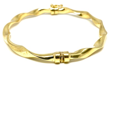 Gold Over Sterling Silver Twisted Tube shops 5mm Twirl Bangle