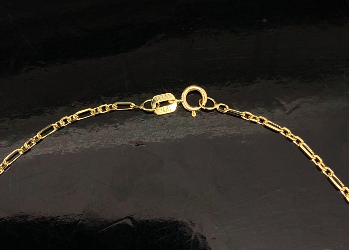 Solid 14K Yellow Gold Diamond Cut Forzatina Link Chain - Etsy Norway