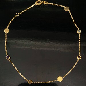 Fine 14K Yellow Gold Butterfly Station Adjustable Anklet Bracelet-9/10" Fine 14K Yellow Gold Butterfly Station Adjustable Anklet Bracelet-9/10"
