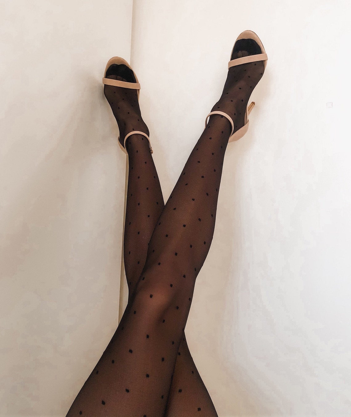 Women's Tights. Polka Dot Sexy Mesh Lycra Sheer Tights Etsy