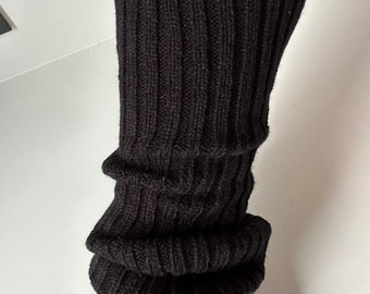 Handmade Leg warmers, Black colour pattern, Knitted Footless warmers, Leg warmer for women, premium quality