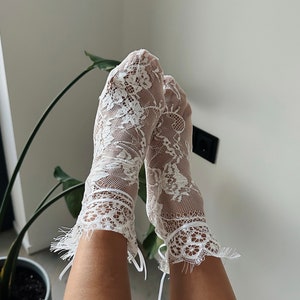 Handmade Lace Mesh Tulle Sheer Socks for Every Woman. Fits any Celebration!