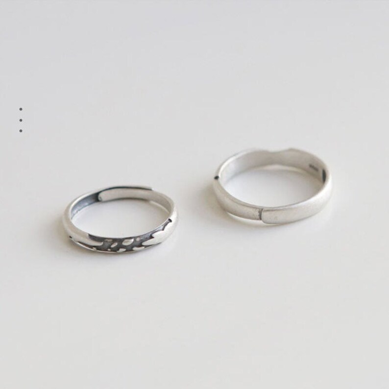 Korean Style Statement Couple Rings Promise Rings for Etsy UK