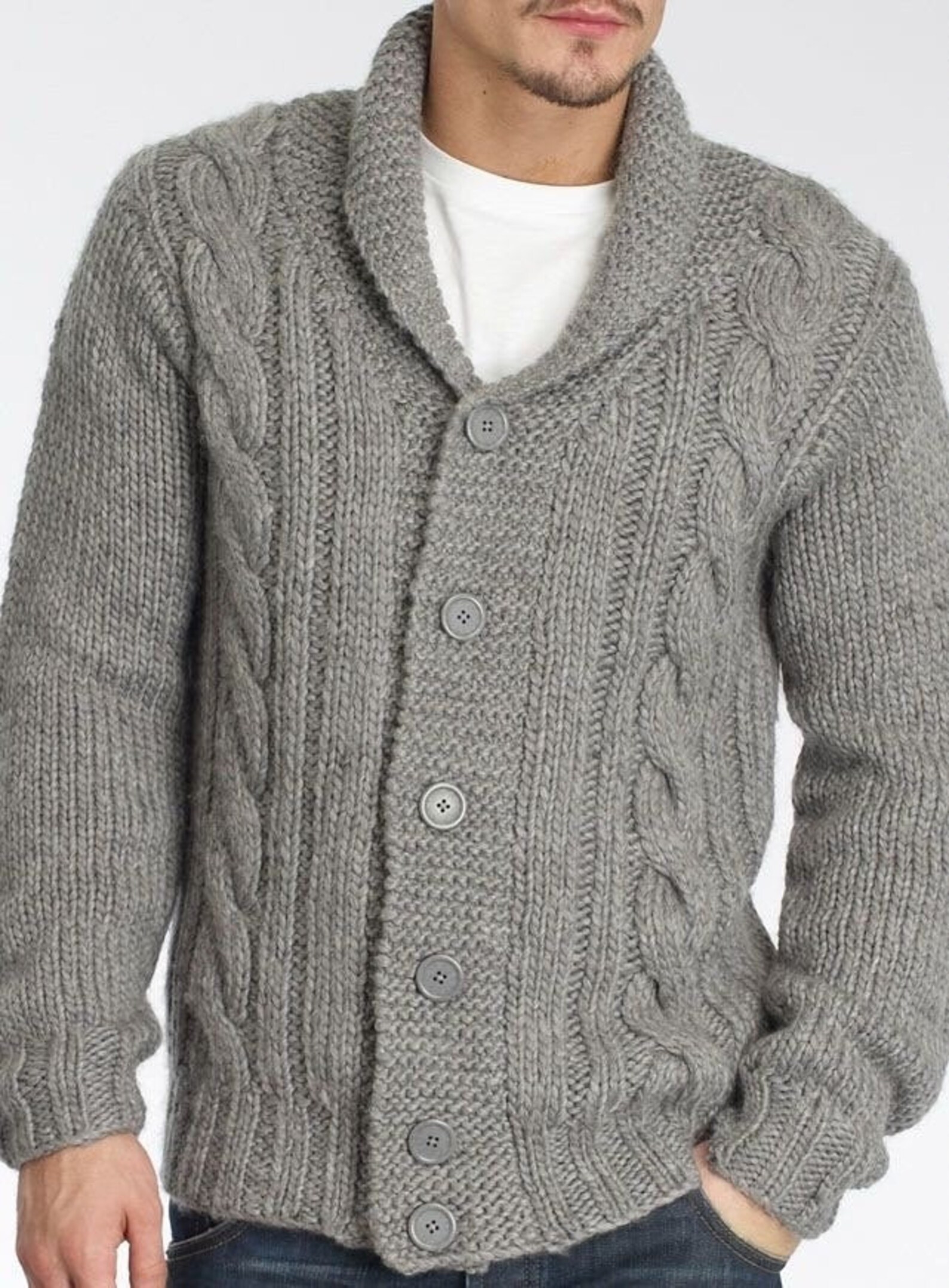 MADE TO ORDER Handmade knitted sweater Mens Organic Wool Etsy