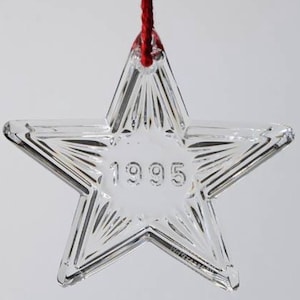 Waterford Crystal 1995 “Memories of Christmas” Star Christmas Ornament