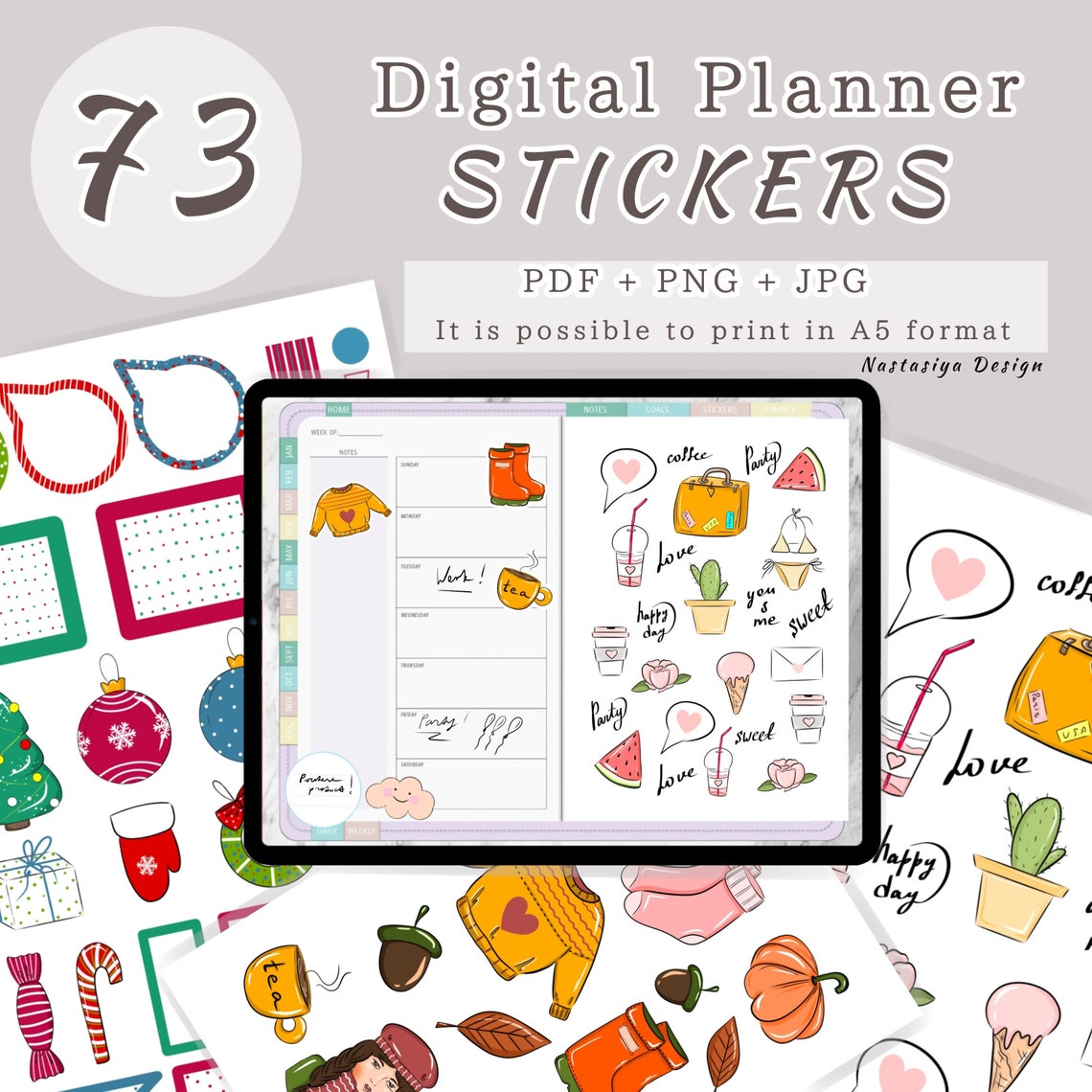 Digital planner stickers Digital planning stickers Set of Etsy