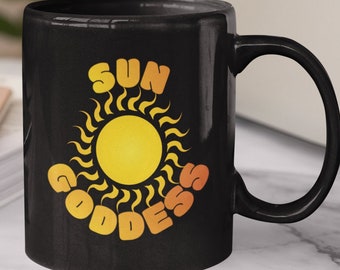 Sun Goddess Ceramic Mug, Goddess Mug, Sun Worshiping Mug, Sun Coffee Cup, Tea Cup, Birthday Gift, Tea Mug