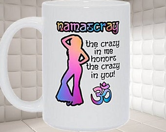 Namascray, Namaste Mugs, Retro, Vintage, Hippie Mugs, Hippy Mugs, Hippie Gifts,For Her,, Mugs,