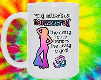 Mothers Day, Namascray, Namaste Mugs, Retro, Vintage, Hippie Mugs, Hippy Mugs, Hippie Gifts,For Her,, Mugs,Mugs