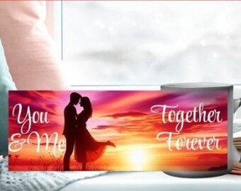 You & Me Together Forever Magic Mug Coffee Cup Romantic Gift For Him Her Anniversary Wedding Valentines Day Birthday Wife Husband
