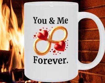You And Me Forever Coffee Cup Mug Romantic Gift For Him Her Anniversary Wedding Valentines Day Birthday Engagement Wife Husband Soulmate