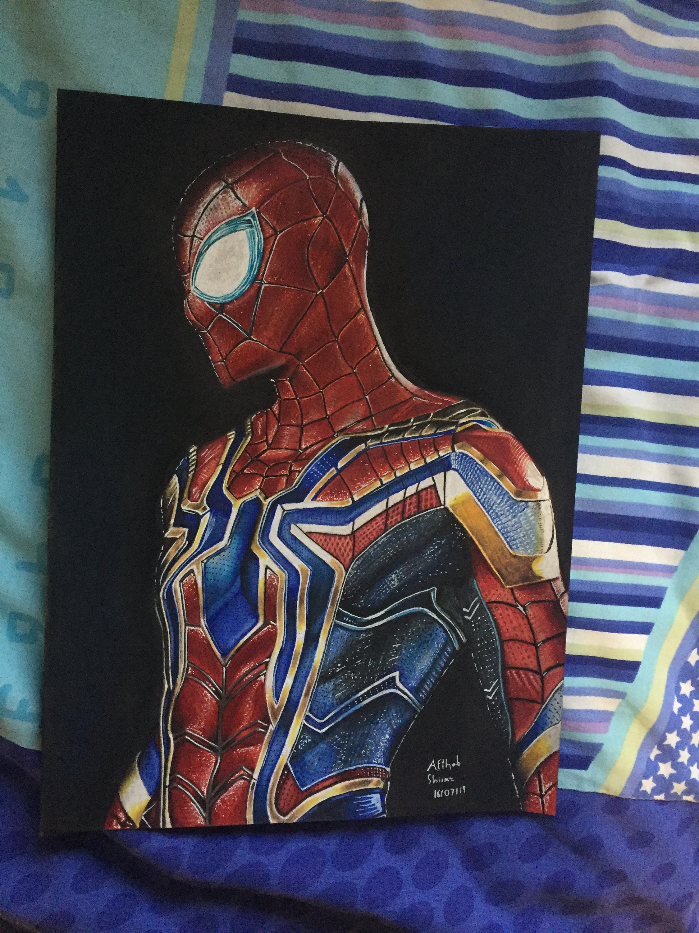 Iron Spider drawing original A4 Etsy