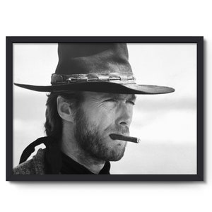 Arte de Clint Eastwood Clint Eastwood pôster Clint Eastwood impressão Arte de vaqueiro Decoração ocidental Impressão de charuto Arte para impressão Cartaz de celebridade Eastwood