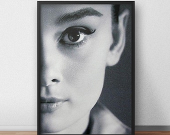Audrey Hepburn Black & White Portrait Art Print