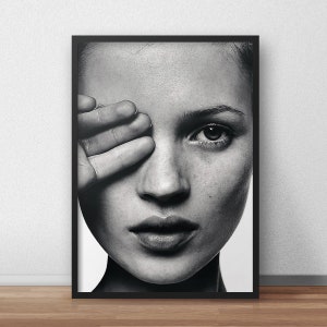 Kate Moss Portrait Print: Modern Fashion Wall Art (Digital Download)
