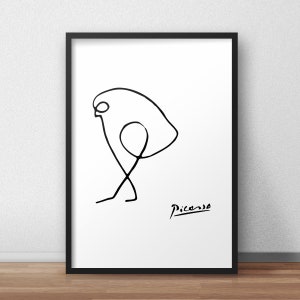 Picasso Bird of Prey Print: Minimalist Line Art Poster